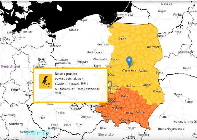 Powiat bełchatowski: Dziś groźne burze i intensywny deszcz. 