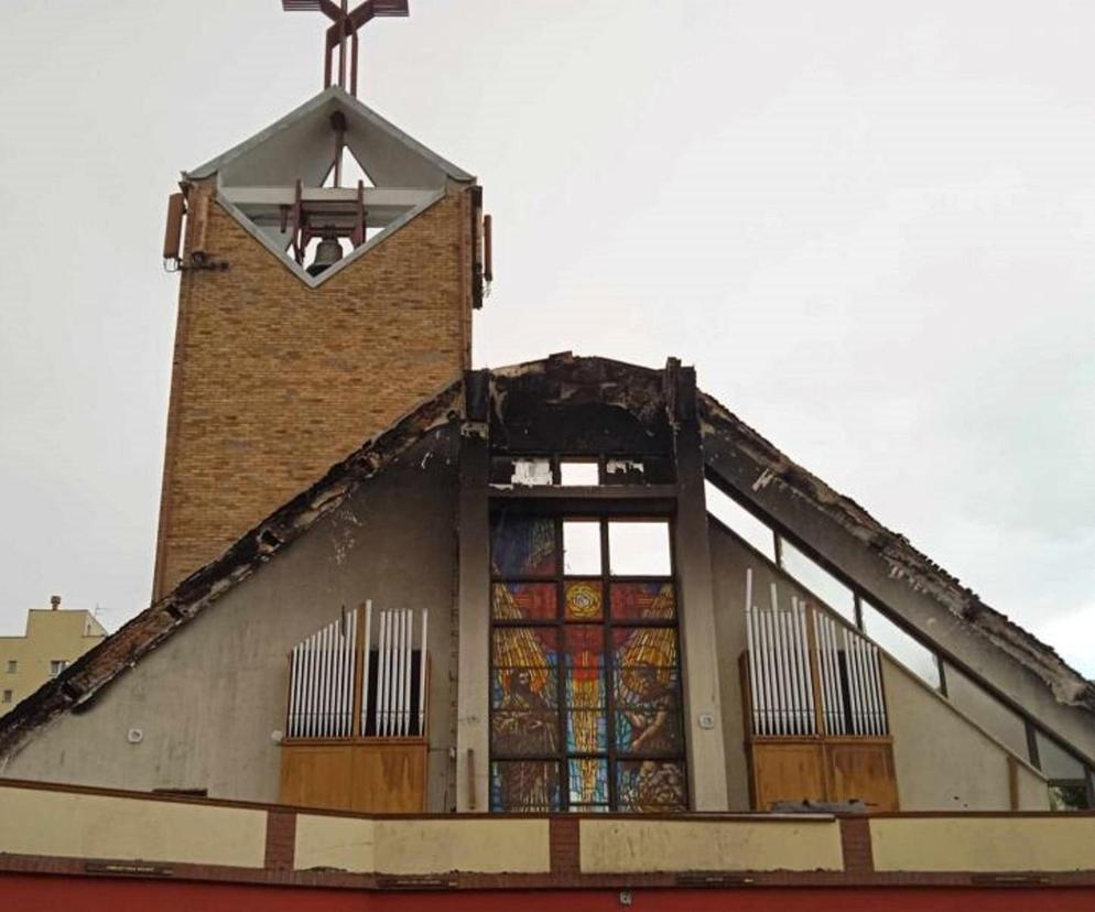 Kościół św. Floriana w Sosnowcu po pożarze