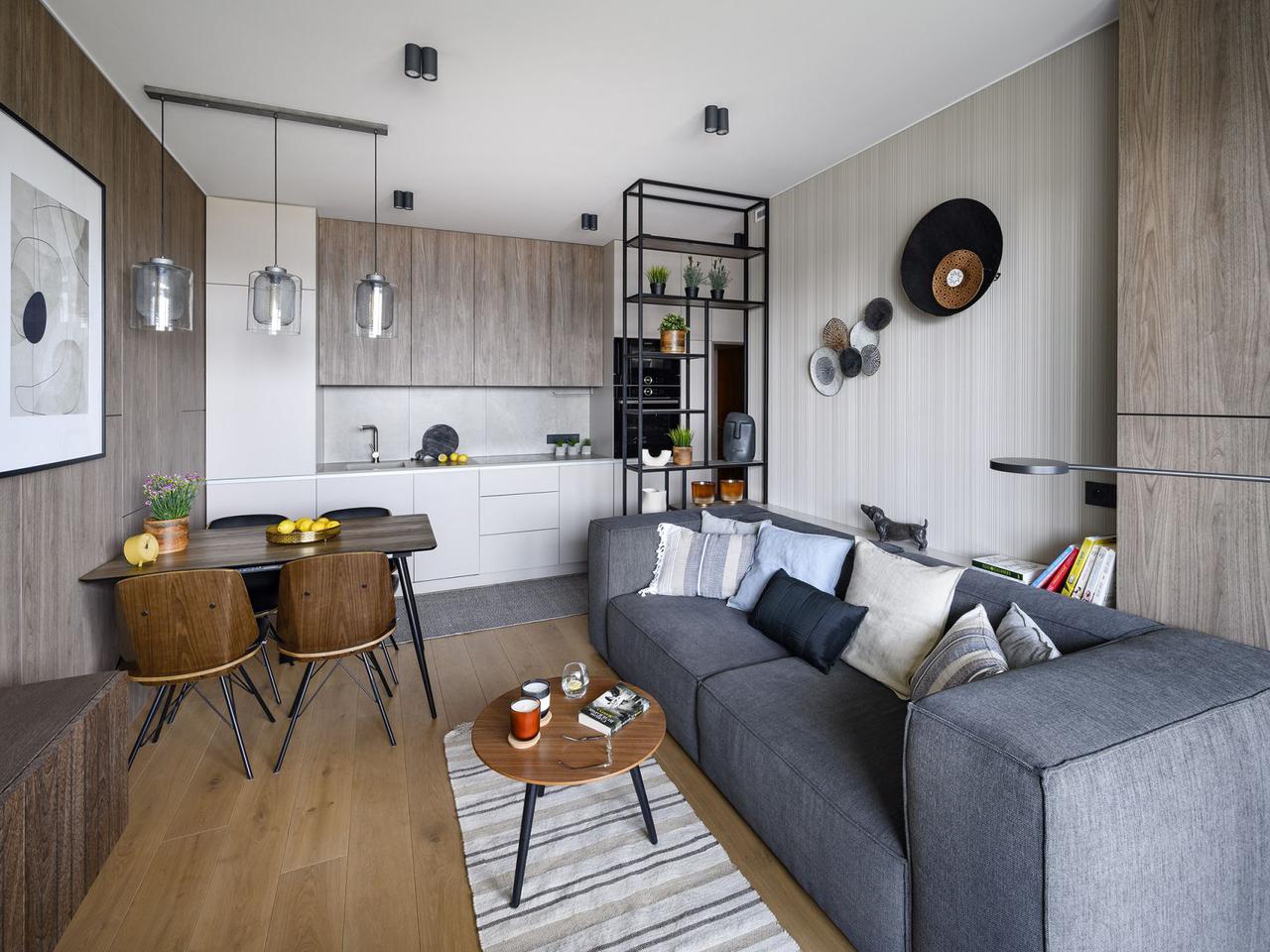 Styl nowoczesny z elementami stylu loft. Mieszkanie dla czteroosobowej rodziny