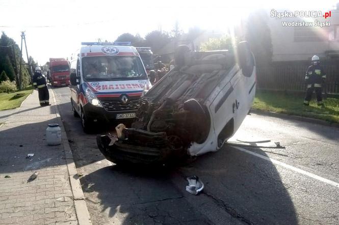 Niebezpieczny wypadek drogowy w Radlinie