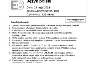 Egzamin ósmoklasisty 2022 JĘZYK POLSKI - ODPOWIEDZI, ARKUSZE, ZADANIA, PDF