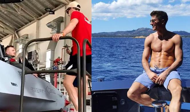 Robert Lewandowski ubrał się jak Tom Cruise w Top Gun i podszedł do piekielnie groźnej maszyny. Rozszarpuje w sekundę