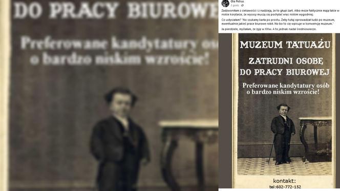 Znana komiczka oburzona ogłoszeniem Muzeum Tatuażu. Usłyszała, że szukają karła do pracy!