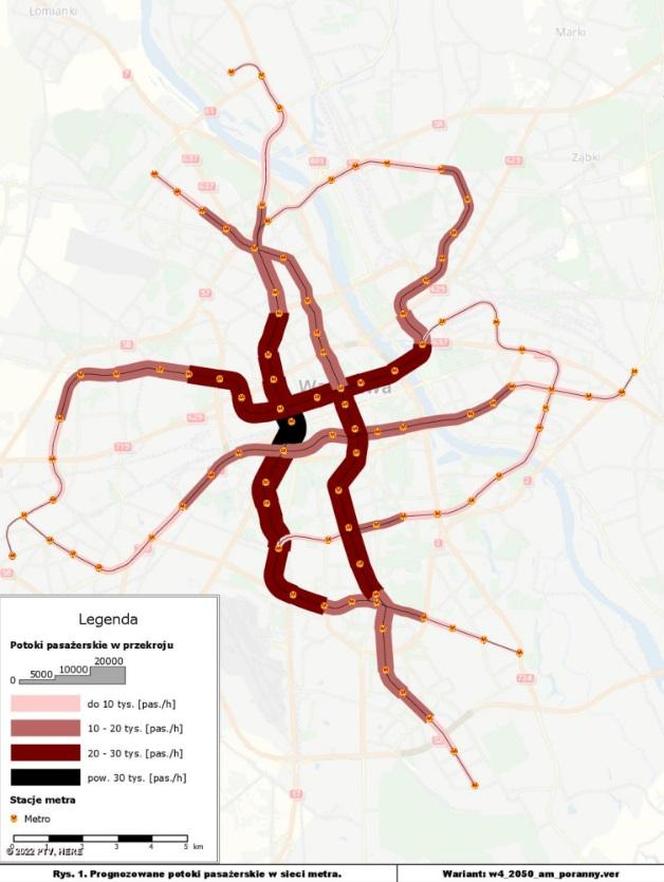 3. linia metra w Warszawie – słabe prognozowane wyniki przewozowe