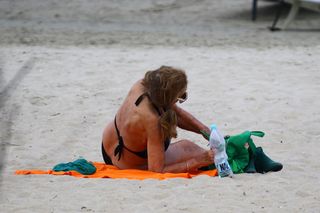 Agnieszka Fitkau-Perepeczko na plaży w Sopocie