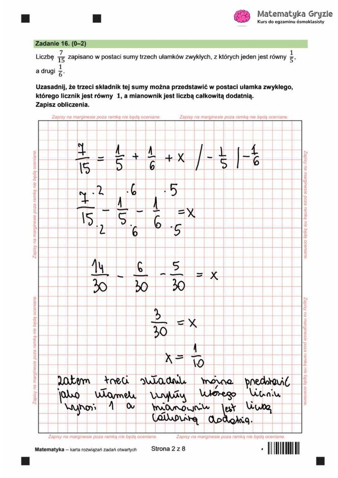 Egzamin ósmoklasisty 2025 - matematyka