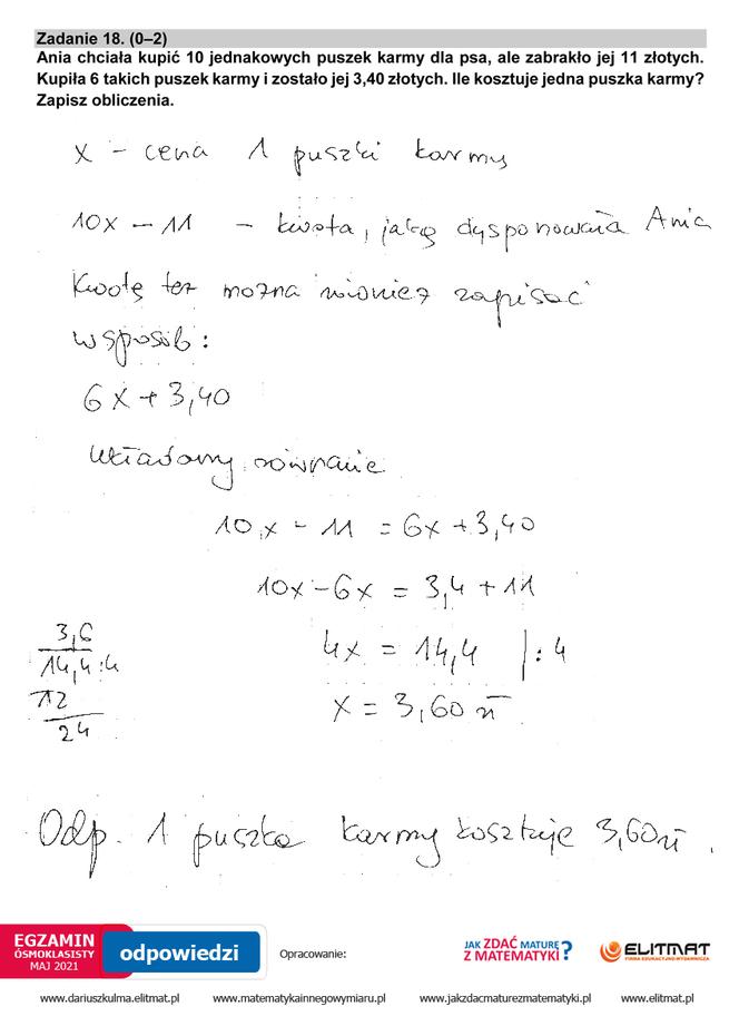 Egzamin ósmoklasisty 2021 matematyka. Arkusze CKE, pytania, odpowiedzi [26.05.2021]