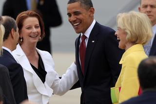 PREMIER Australii - Julia Gillard OBMACUJE Obamę