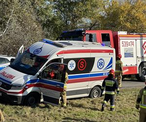 Groźny wypadek w Palmirach. Ciężarówka wbiła się w forda