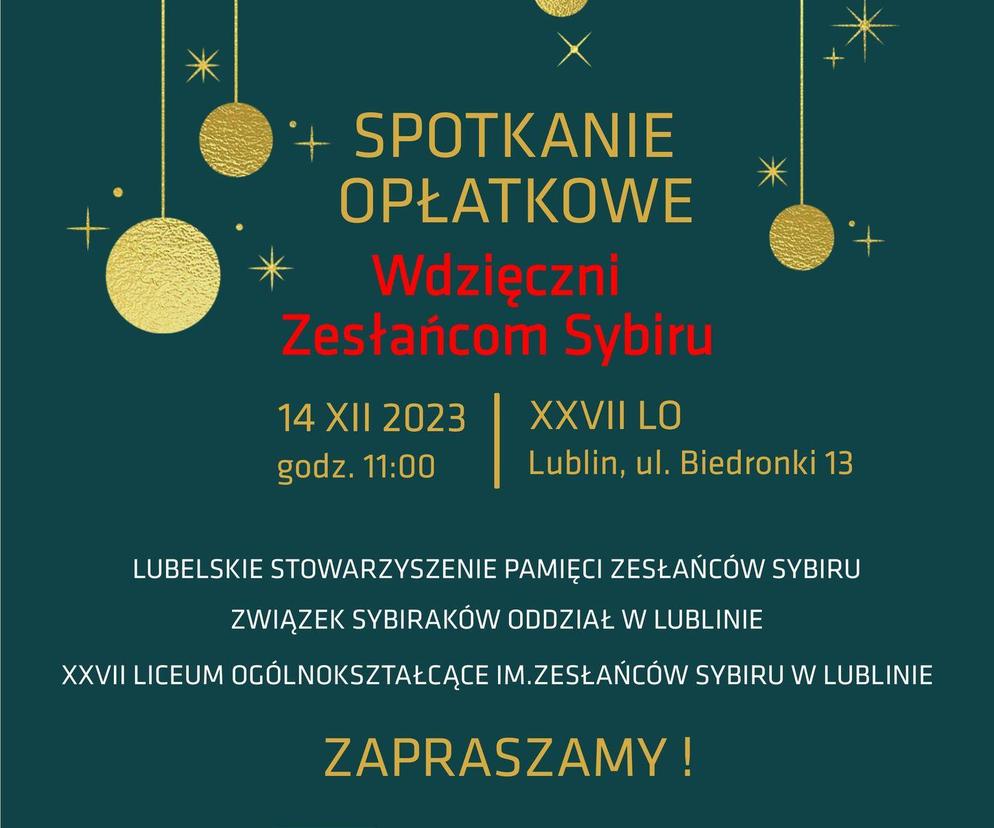 Spotkanie Opłatkowe środowiska lubelskich Sybiraków - plakat wydarzenia