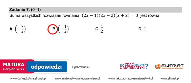 Matura 2022: matematyka, poprawka. Arkusz PDF