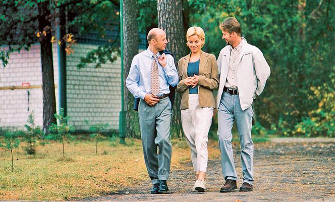 Na dobre i na złe. Bruno (Krzysztof Pieczyński), Zosia (Małgorzata Foremniak) i Kuba (Artur Żmijewski)