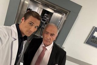 M jak miłość na planie. Olek (Maurycy Popiel), Jerzy Argasiński (Karol Strasburger)