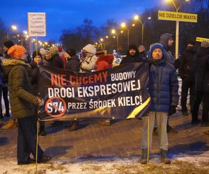 Protest kielczan przeciw budowie S74