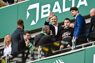 Karol Nawrocki na meczu Lechia Gdańsk - Motor Lublin. Prezydent poszedł do młyna! 