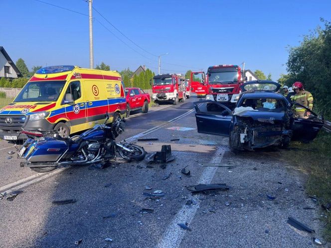 Wypadek motocyklisty - Wola Jechowa