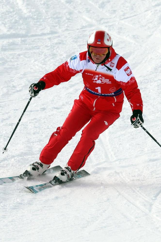 Prezydent Andrzej Duda na nartach w Zakopanem. Otworzył charytatywny slalom na Kasprowym Wierchu