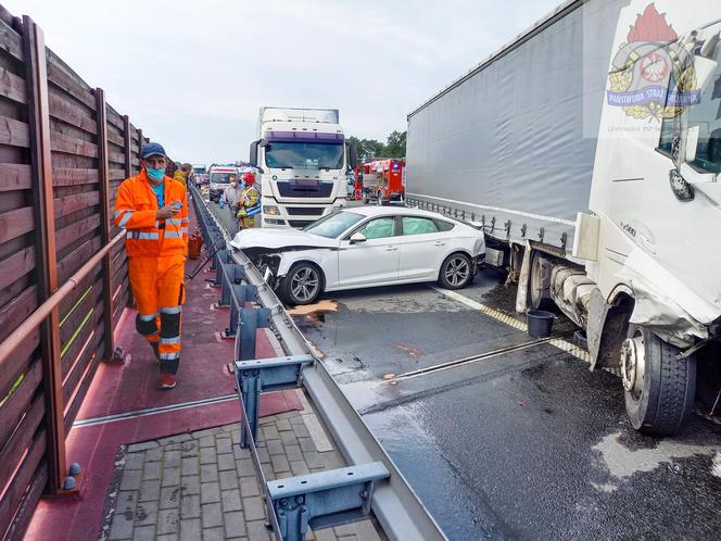 Potężny karambol na A2