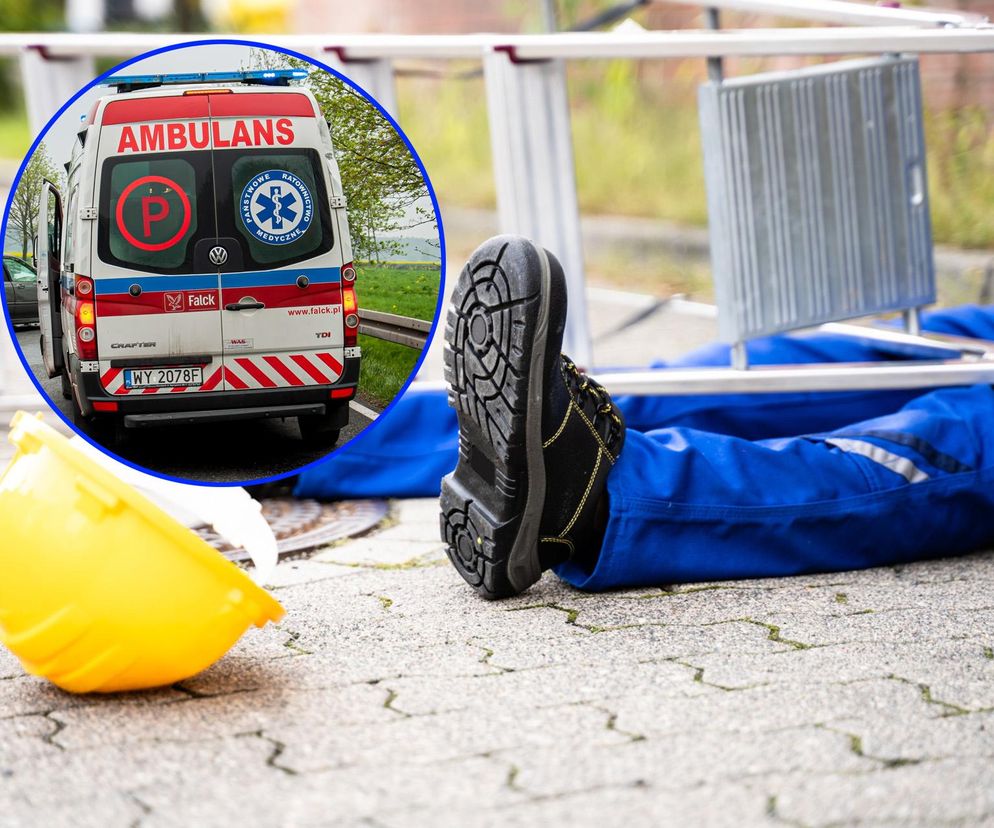 Kielce. Wypadek na terenie parafii. 54-latek w ciężkim stanie po upadku na ogrodzenie z drabiny