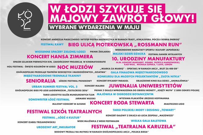 Harmonogram imprez na maj 2016 w Łodzi pęka w szwach!