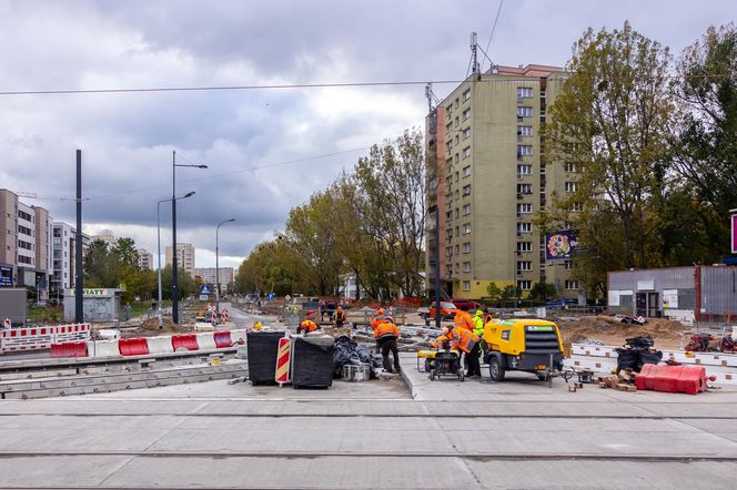 Budowa tramwaju na Stegny w Warszawie