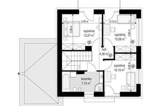 Projekt domu z poddaszem, tani w budowie - wizualizacje, rzuty