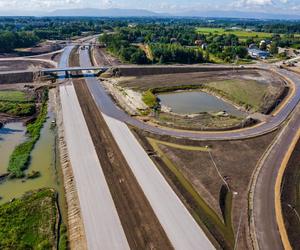 Plac budowy S1 Oświęcim - Dankowice w sierpniu 2024