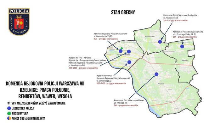 Dzielnice: Praga-Południe, Rembertów, Wawer i Wesoła