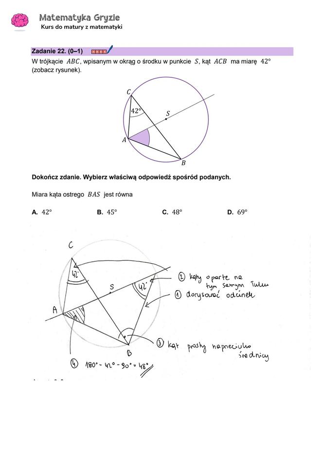 Matura z matematyki 2024 - ODPOWIEDŹ - ZADANIE 22