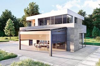 Roleta osłaniająca patio