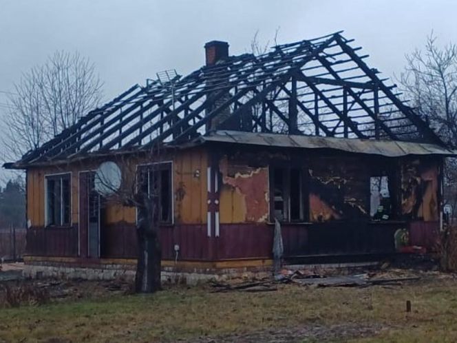 Pożar drewnianego domu w Potoczku-Kolonii