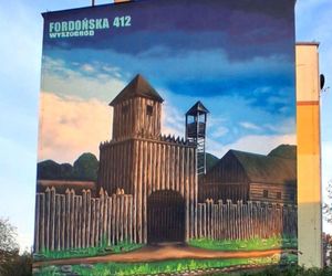 Nowy mural w Bydgoszczy upamiętnia Wyszogród. Jego pierwowzór powstał na podwórku w Żninie 