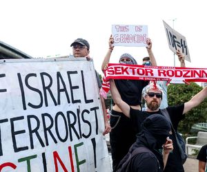 Protesty przed Polska - Izrael na Eurobasket 2025