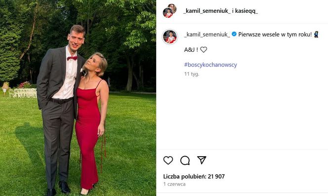 Kamil Semeniuk z żoną Kasią