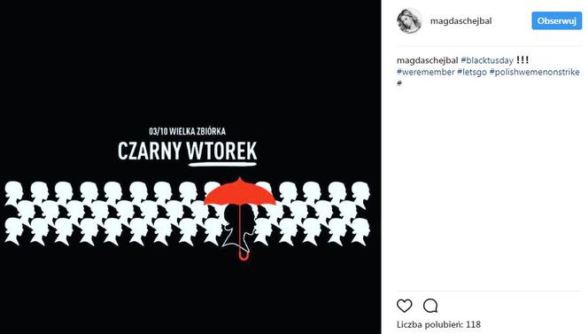 Czarny Wtorek 2017 - gwiazdy, które wsprały protest