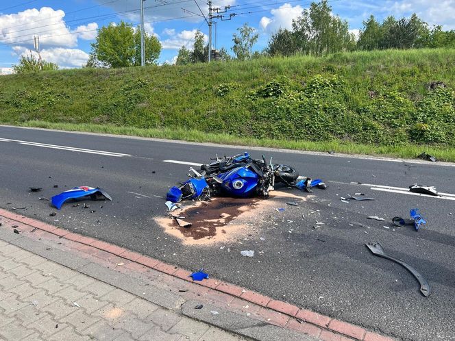 Śmiertelny wypadek na DK46 w Blachowni. Nie żyje motocyklista