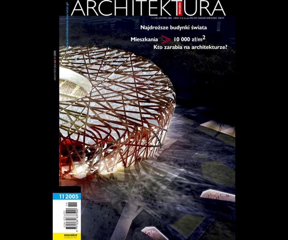 Okładka Miesięcznik Architektura 11/2005