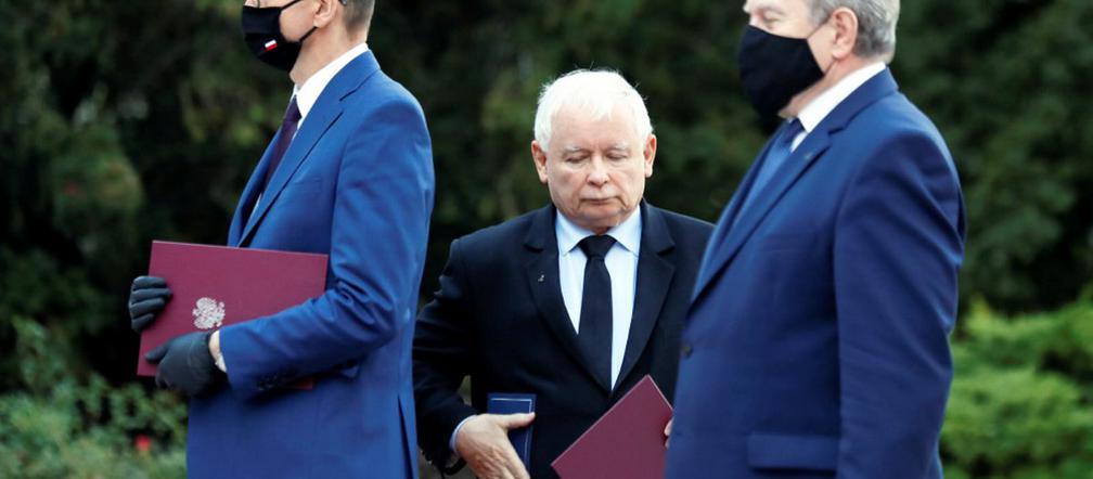 Jarosław Kaczyński podczas zaprzysiężenia nowego rządu