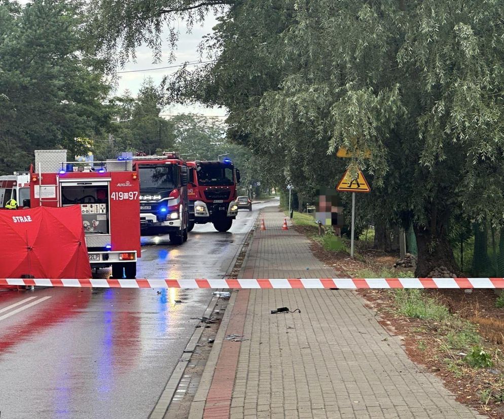 Tragedia pod Ciechanowem. Wypadł z drogi, trzasnął w drzewo. Na ratunek nie miał już szans