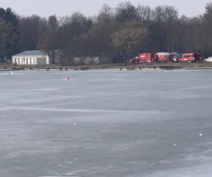 Lubelscy strażacy na ćwiczeniach. Na Zalewie Zemborzyckim doskonalili się w zakresie ratownictwa lodowego