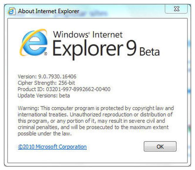 Internet Explorer 9 Beta