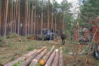 Pożar kombajnu zrębowego