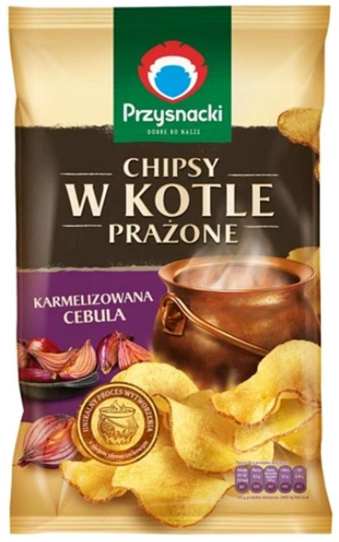 Przysnacki Chipsy w Kotle prażone o smaku karmelizowana cebula 125g