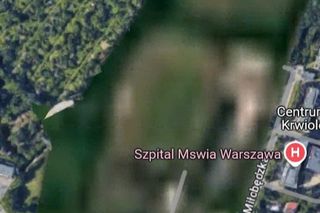 Wymazany obszar w Warszawie na mapach google