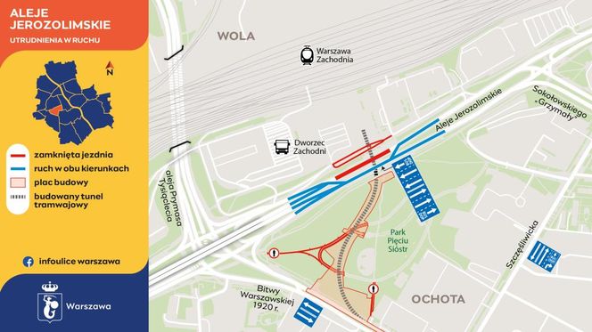 Nowe ograniczenia w Alejach Jerozolimskich od 25 października