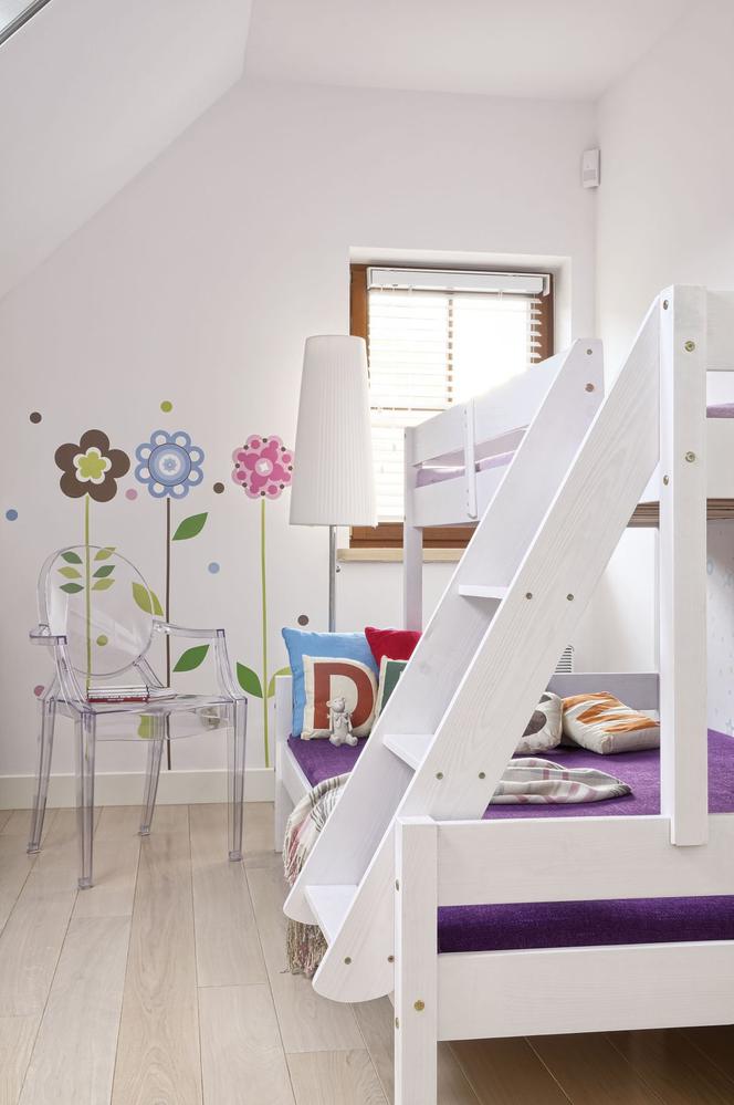 Drewniane, dziecięce łóżko piętrowe