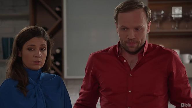 Pierwsza miłość odc. 3093. Janek (Maciej Mikołajczyk), Kinga (Aleksandra Zienkiewicz)