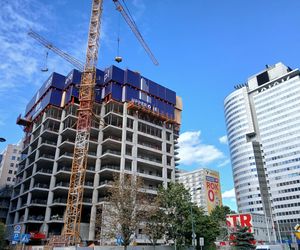 Wieżowiec Upper One w Warszawie w budowie