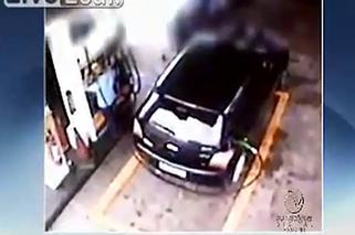Dystrybutor na stacji benzynowej zaatakował kobietę - WIDEO