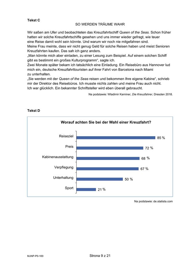 Matura 2025: niemiecki 7.05.2025. Arkusze CKE i odpowiedzi. Poziom podstawowy [Formuła 2023]	